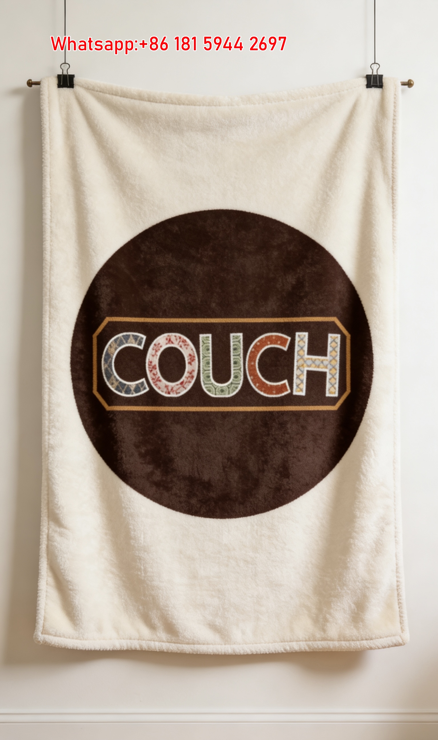 Coach Inspired COUCH Print Flannel Fleece Throw Blanket C051